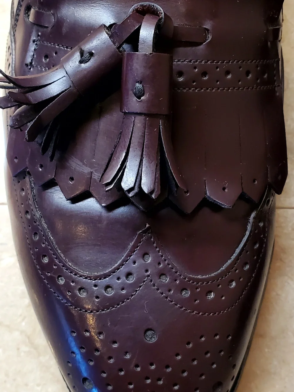 Johnston & Murphy Optima Men's Tassel Kiltie Loafers in Burgundy/Cordovan 10D